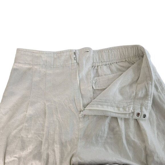 House of Harlow Linen Blend Wide Leg Dress Pants Silky Shimmer Office Siren - Picture 7 of 8